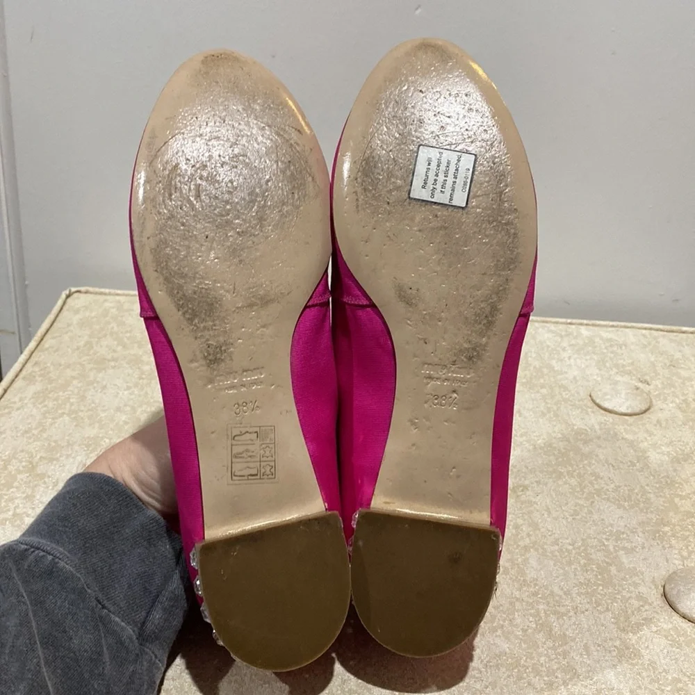 Miu Miu Pink Satin Embroidered Loafers SIZE 38.5